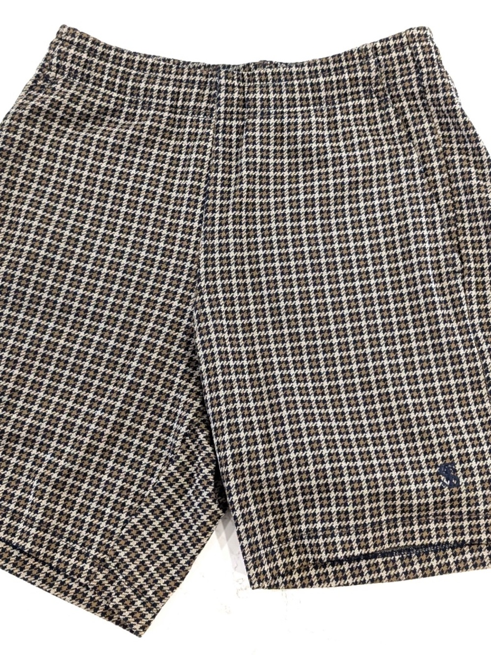 Todd Snyder Knit Houndstooth Track Shorts XS Brown Pine Cone Cotton NWT $228